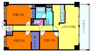 ジークレフ六甲の丘D棟【6階】の間取り