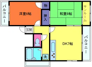 フラット灘南【4階】の間取り