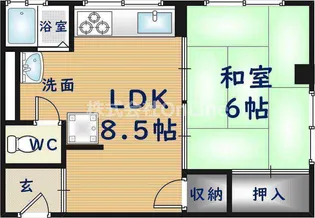 1LDKの間取り画像