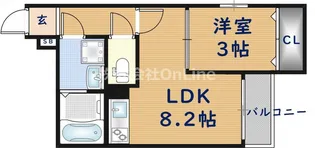 ラージヒル長瀬EAST【1階】の間取り