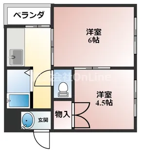 八戸ノ里プラザ【5階】の間取り