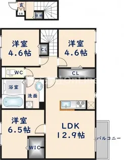 セント コリーヌB棟【2階】の間取り
