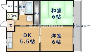 サンライフ若江本町【4階】の間取り