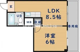 ピースハイツ長堂A棟【1階】の間取り