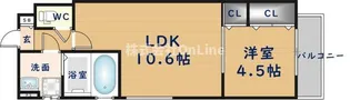 クリエオーレ荒本Ⅲ【1階】の間取り