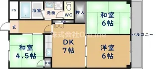 西岩崎コーポ【4階】の間取り