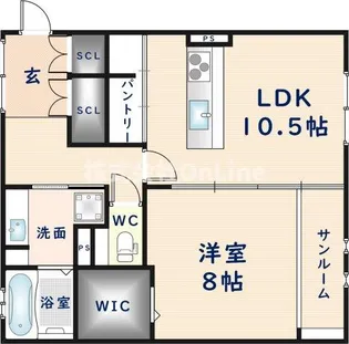 大阪府八尾市二俣1丁目【アパート】の間取り