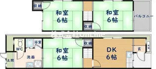 大阪府八尾市福万寺町南3丁目【一戸建】の間取り