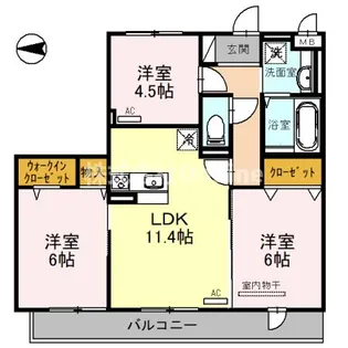 グランドソレーユ久宝寺【2階】の間取り