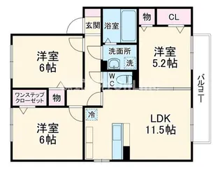 ラパン久宝寺 B棟【2階】の間取り