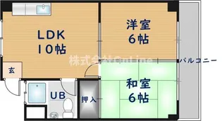 都マンション【2階】の間取り