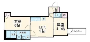 ルミエール若江岩田【3階】の間取り