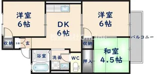 パルコート林Ⅱ【2階】の間取り