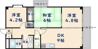 カーサフィオーレ壱番館【5階】の間取り