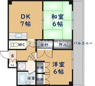 志紀ロイヤルハイツ【2階】の間取り