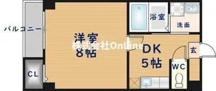 アンソレイユ菱屋西【5階】の間取り