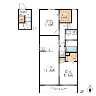 グランメール【2階】の間取り