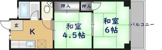 ロイヤルハイツ八戸ノ里【1階】の間取り