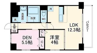 ヴィルヌーブS・K・H【4階】の間取り