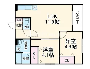 アバンティオ小阪【2階】の間取り