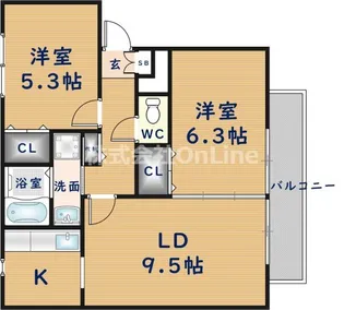 ポン・デュ・ガール【1階】の間取り