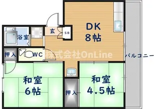 フジイハイツB棟【2階】の間取り