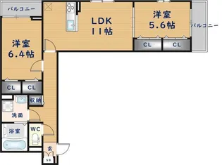 ウォーム八尾木【3階】の間取り