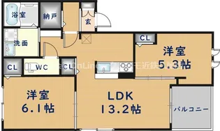 GreenHillsⅠ【1階】の間取り