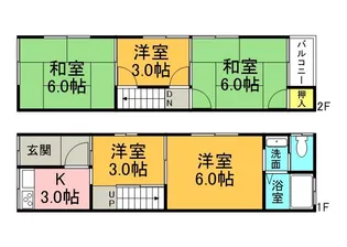 大阪府八尾市福万寺町4丁目【一戸建】の間取り