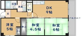 リープハーベン八尾木【2階】の間取り