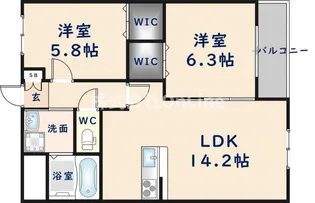 クレアール山本【2階】の間取り