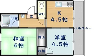 高安グリーンハイツ【2階】の間取り