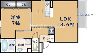 ボヌールK【1階】の間取り