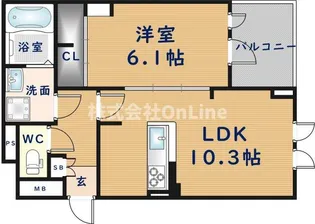 ヴァレンティア若江本町【1階】の間取り
