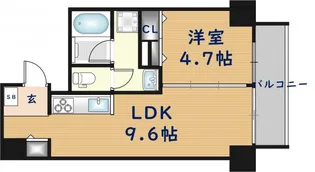 グランガーデン足代新町【4階】の間取り