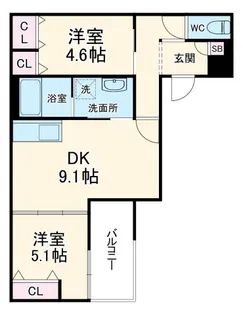 ルクレール大蓮Ⅰ【3階】の間取り