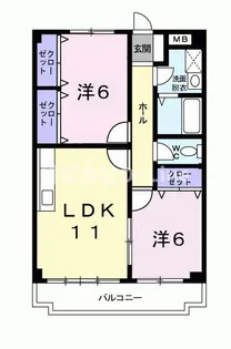セゾン八尾東【1階】の間取り