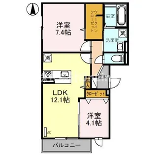ケーズメゾン松山【3階】の間取り