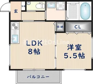 1LDKの間取り画像