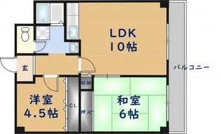 ギャレ近大前【4階】の間取り