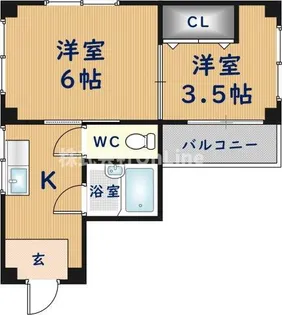 大宝八戸ノ里マンション【3階】の間取り