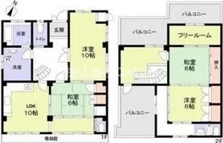 大阪府八尾市南本町2丁目【一戸建】の間取り