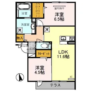 ブリーゼ久宝寺B棟【3階】の間取り