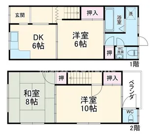 大阪府八尾市竹渕5丁目【一戸建】の間取り