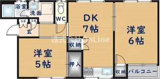 八尾マンション【4階】の間取り