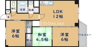 ルデラ若草【3階】の間取り