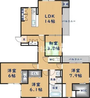 グラサ真田山【2階】の間取り
