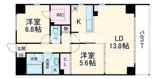 レジディア玉造【6階】の間取り