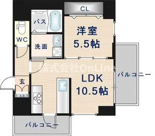 La CASA 石ケ辻【2階】の間取り