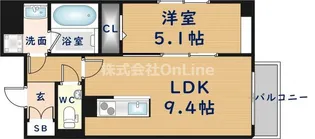 プレミアム菱屋西【4階】の間取り